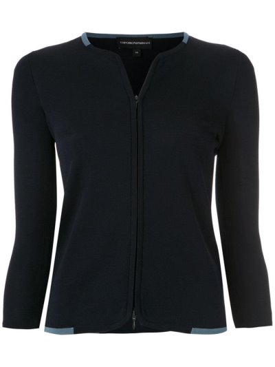 Armani Emporio Zip Up Strickjacke Damen Blau | U1YBYSGU