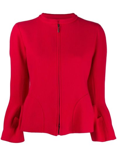 Armani Emporio Zipped Fitted Jacke Damen Rot | EZGDUZJ7