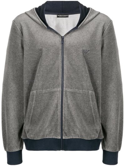 Armani Emporio Zipped Hoodie Herren Grau | SBDSAX4X