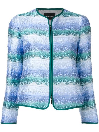 Armani Emporio Zipped Up Jacke Damen Blau | E80ATJC3