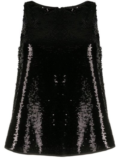 Armani Emporio Ärmellose Flared Oberteile Damen Schwarz | FQ2HFA1S