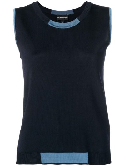 Armani Emporio Ärmellose Knitted Oberteile Damen Blau | 2FB67NWU