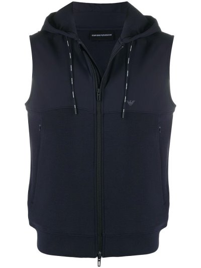 Armani Emporio Ärmellose Mit Kapuze Jacke Herren Blau | 4JXPO2HH