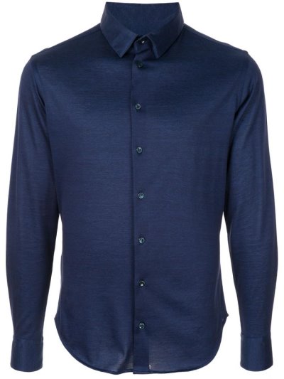 Giorgio Armani Basic Plain Hemd Herren Blau | 7HF574TO