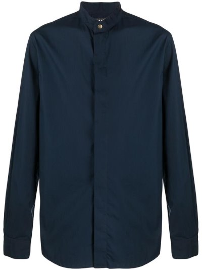 Giorgio Armani Baumwoll Mandarin Collar Hemd Herren Blau | 2XRQ10L0