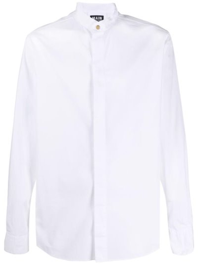 Giorgio Armani Baumwoll Mandarin Collar Hemd Herren Weiß | 9ZPJWEQ1