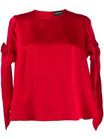 Giorgio Armani Bow Sleeve Oberteile Damen Rot | LRY05K0F