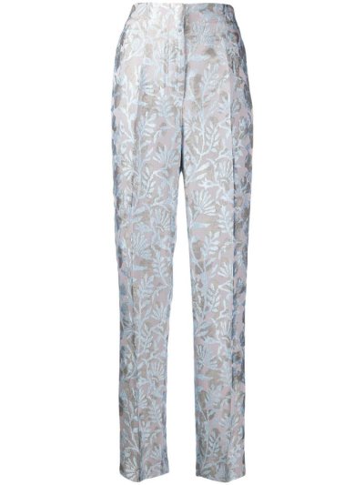 Giorgio Armani Brocade Hose Damen Blau Grau | TTTOQ4UK