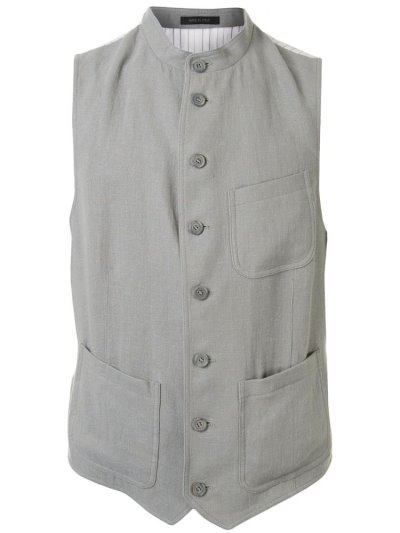 Giorgio Armani Button Up Waistcoat Weste Herren Grau Mehrfarbig | P3XD5TY3