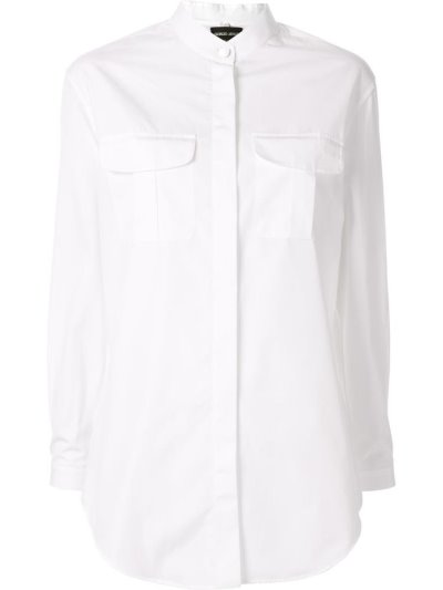 Giorgio Armani Chest Pocket Hemd Damen Weiß | GEL5JY3O