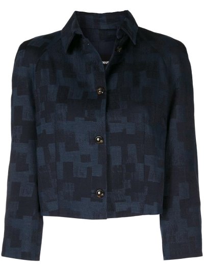 Giorgio Armani Cropped Jacke Damen Blau | IBMPF9TB