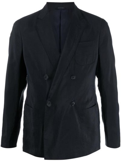 Giorgio Armani Double Breasted Blazer Herren Blau | 29FHQTHI