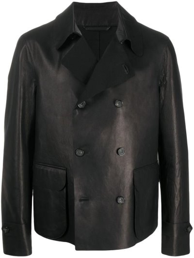 Giorgio Armani Double Breasted Fitted Blazer Herren Schwarz | GLBUCV3C