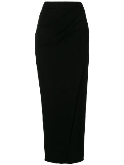 Giorgio Armani Draped Pencil Midi Röcke Damen Schwarz | RH8NBP75