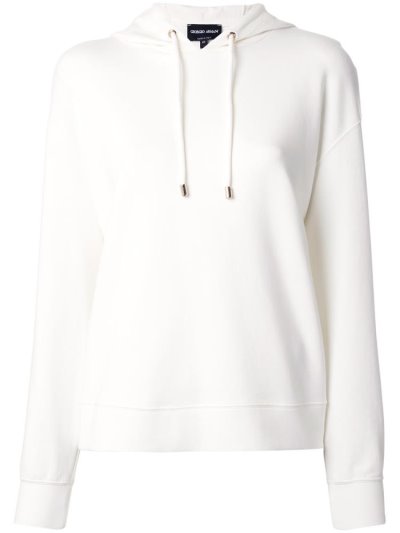 Giorgio Armani Drop Shoulder Hoodie Damen Weiß | 6ATU9XUY