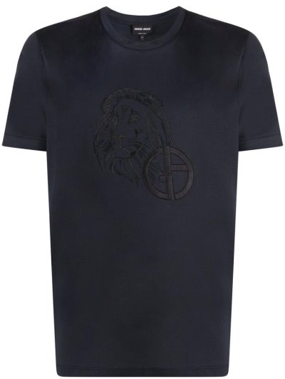 Giorgio Armani Embroidered Logo Bomberjacke Herren Blau | D1334KLU