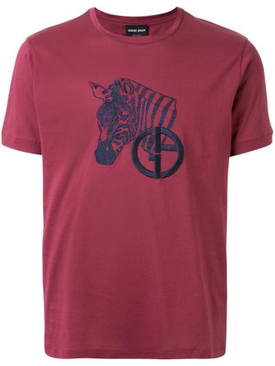 Giorgio Armani Embroidered Zebra Logo Bomberjacke Herren Rot | B8EDIV85