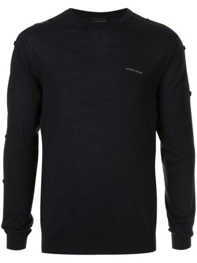 Giorgio Armani Fine Knit Jumper Herren Blau | OHRUWTMO