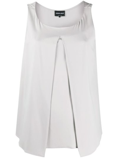 Giorgio Armani Front Pleat Bluse Damen Grau | S4OACFHW