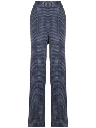 Giorgio Armani Geometric Pattern High Rise Hose Damen Blau | WSQ3K961
