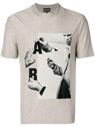 Giorgio Armani Graphic Print Bomberjacke Herren Beige | G9TYW4AR