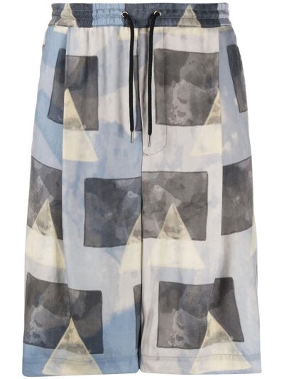 Giorgio Armani Graphic Print Knee Length Kurze Hose Herren Blau | Y5BPB5LK