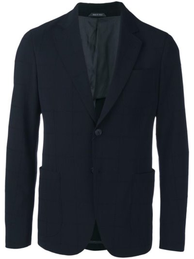 Giorgio Armani Grid Stitched Blazer Herren Blau | JCMZY1VO