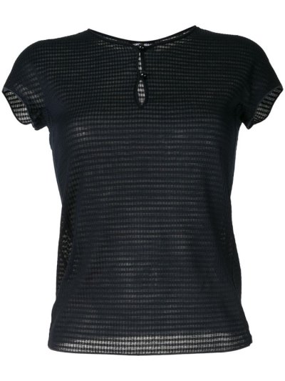 Giorgio Armani Half Button Knitted Oberteile Damen Blau | 8D30WGI4