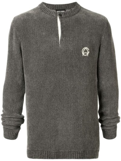 Giorgio Armani Henley Jumper Herren Grau | SBFKK1ZT