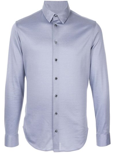 Giorgio Armani Klassische Plain Hemd Herren Blau | FOEPG68H