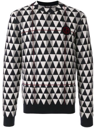Giorgio Armani Knit Logo Pullover Herren Schwarz Weiß | 66YYAG40