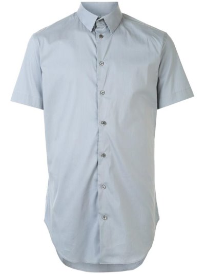 Giorgio Armani Kurzes Sleeve Hemd Herren Blau | 6UEUMHVA