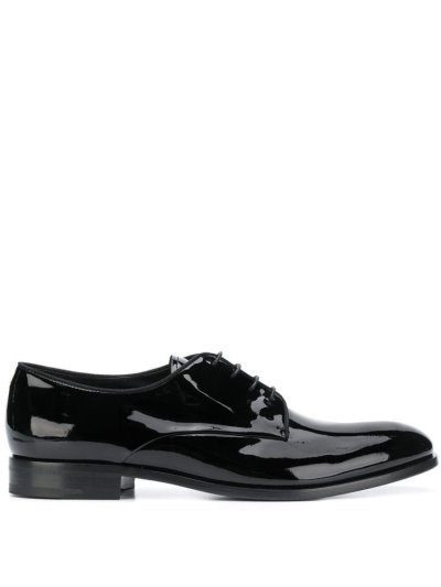 Giorgio Armani Lack Derby Schuhe Herren Schwarz | K4G14WP0