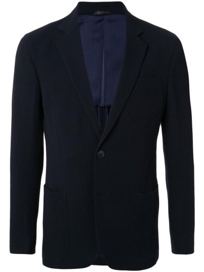Giorgio Armani Laufschuhe Buttoned Blazer Herren Blau | 7EFCHJZ5