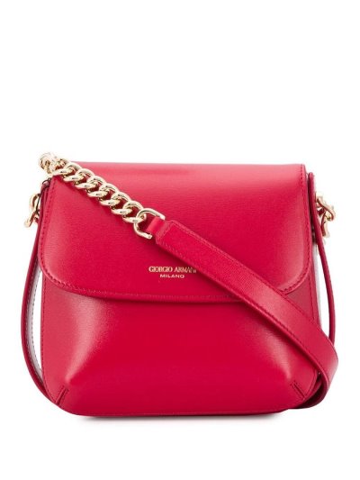 Giorgio Armani Logo Print Schultertaschen Damen Rot | 63ISXPZ4