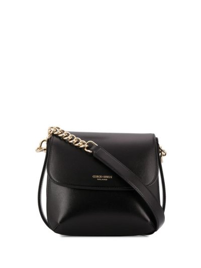 Giorgio Armani Logo Print Schultertaschen Damen Schwarz | TVIT2XLR