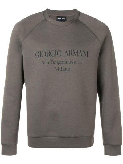 Giorgio Armani Logo Print Sweatshirts Herren Grau | 8IR2NX53