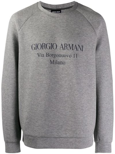 Giorgio Armani Logo Pullover Herren Grau | SGKWM9Y4