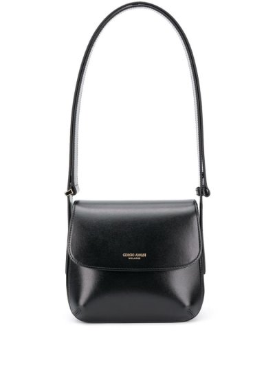 Giorgio Armani Logo Stamp Schultertaschen Damen Schwarz | LKZVPWVJ
