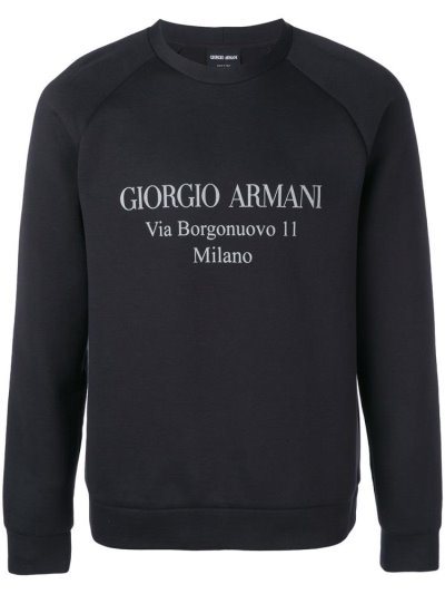Giorgio Armani Logo Sweatshirts Herren Blau | OF1MPIQC