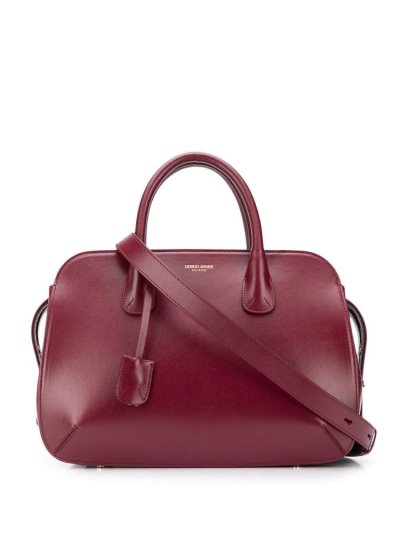Giorgio Armani Logo Top Handle Tragetaschen Damen Rot | 76O6G8HW