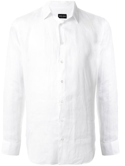 Giorgio Armani Long Sleeve Plain Hemd Herren Weiß | 63WPWE4I