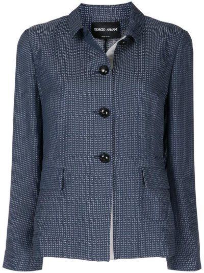 Giorgio Armani Loose Fit Jacke Damen Blau | D1TFLH8I
