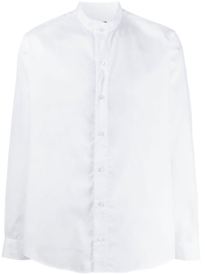 Giorgio Armani Mandarin Collared Hemd Herren Weiß | QL0PQ2UN
