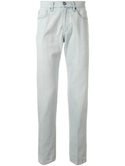 Giorgio Armani Mid Rise Straight Leg Jeans Herren Blau | 2FI1PZV5