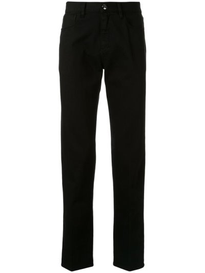 Giorgio Armani Mid Rise Straight Leg Jeans Herren Schwarz | 6BMDZ9EG