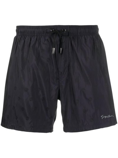 Giorgio Armani Monogram Print Swim Shorts Herren Blau | EA8QX08B
