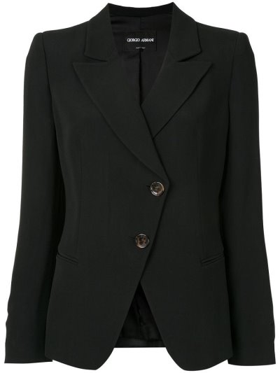 Giorgio Armani Off Centre Button Jacke Damen Schwarz | 70HHK6LJ