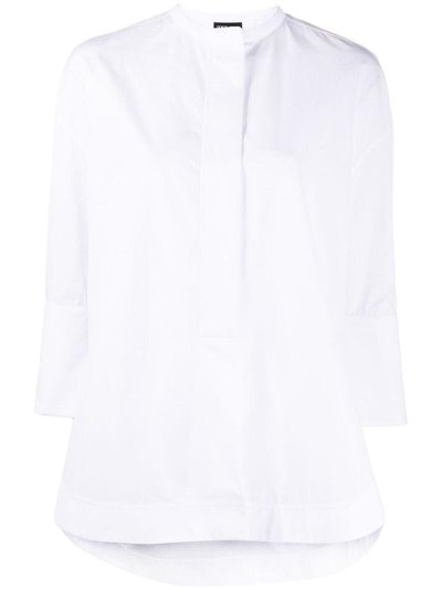 Giorgio Armani Oversized Cropped Sleeve Hemd Damen Weiß | EKQQN551
