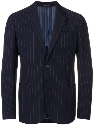 Giorgio Armani Pinstripe Blazer Herren Blau | FQ4IINZO